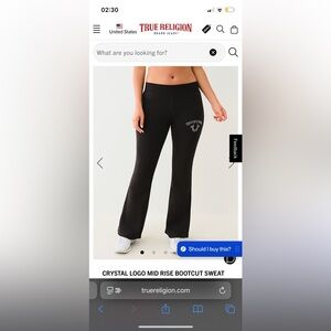 CRYSTAL LOGO MID RISE BOOTCUT SWEAT PANT